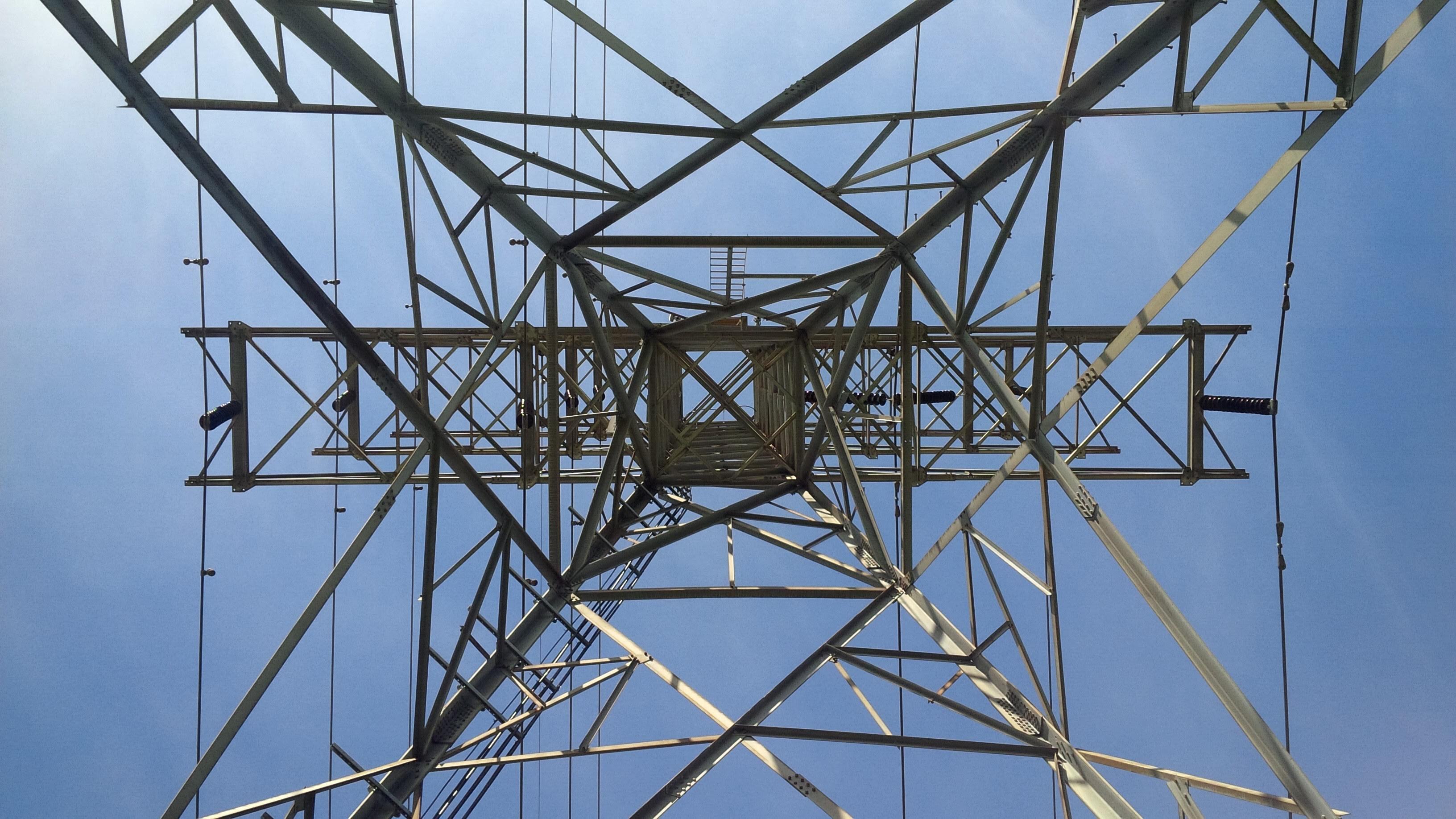 an electric transmission line pylon