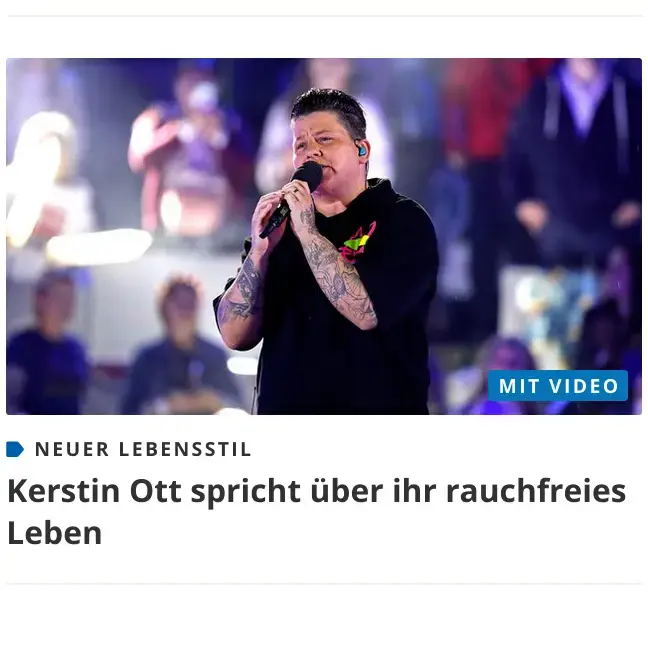 Nachricht: Kerstin Ott spricht über ihr rauchfrei es Leben