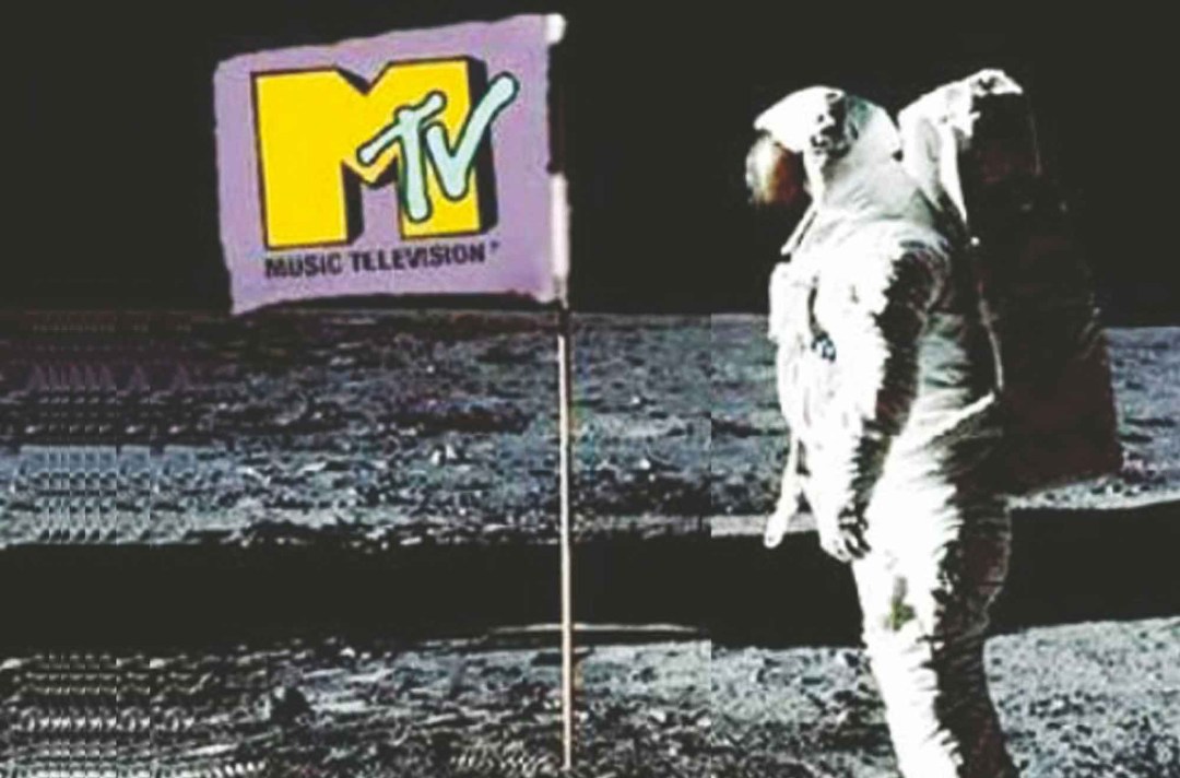 Mtv flag on the moon and astronaut 
