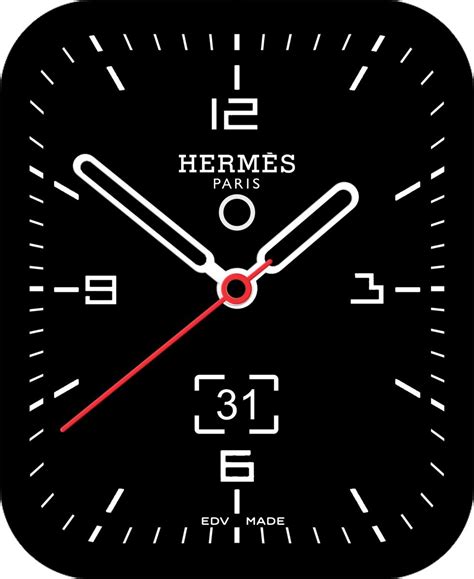 A clock face for an apple watch branded with Hermes